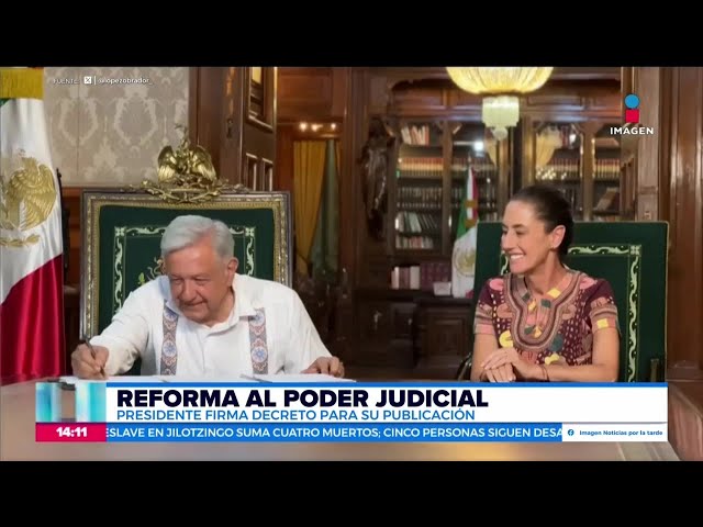 ⁣López Obrador firma el decreto de la reforma al Poder Judicial | Noticias con Crystal Mendivil