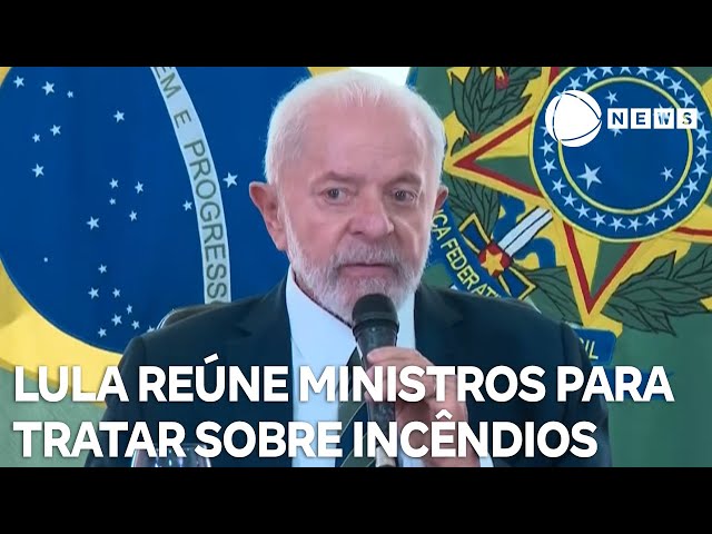 ⁣Lula se reúne com ministros para tratar incêndios