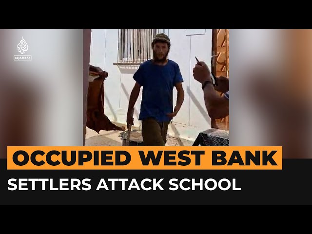 ⁣Israeli settlers attack primary school in occupied West Bank | AJ #Shorts