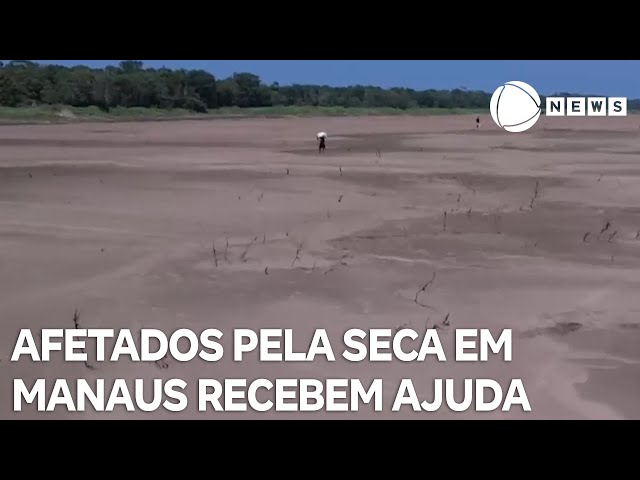 ⁣Afetados pela seca em Manaus começam a receber ajuda