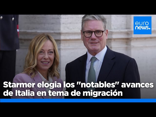 ⁣Keir Starmer elogia los "notables" avances de Italia en materia de migración