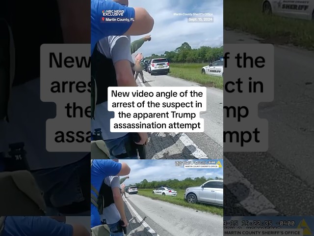 ⁣Second angle of arrest of suspect in apparent Trump assassination attempt