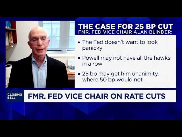 ⁣Former Fed Vice Chairman on the Fed's next move: There is certainly a case for a 50 bps rate cu