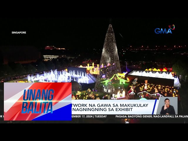 ⁣Iba't ibang artwork na gawa sa makukulay na LED lights, nagningning sa exhibit | Unang Balita