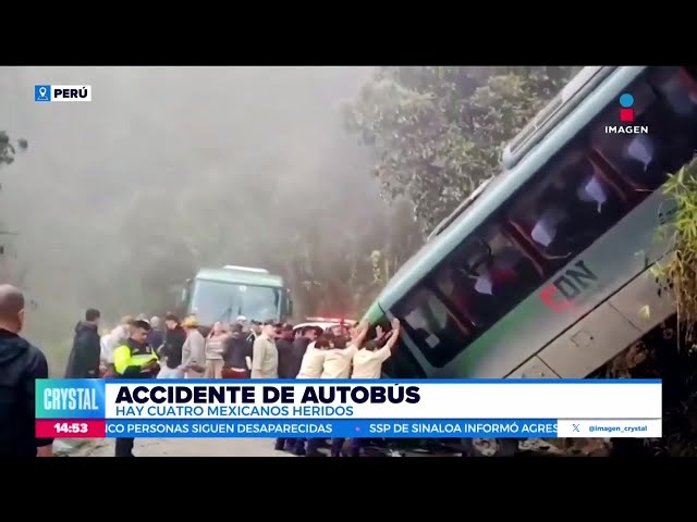 ⁣Cuatro mexicanos resultaron heridos tras accidente en Perú | Noticias con Crystal Mendivil