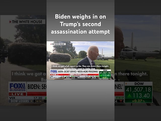 ⁣Biden says Secret Service ‘needs more help’ following second attempt on Trump’s life #shorts