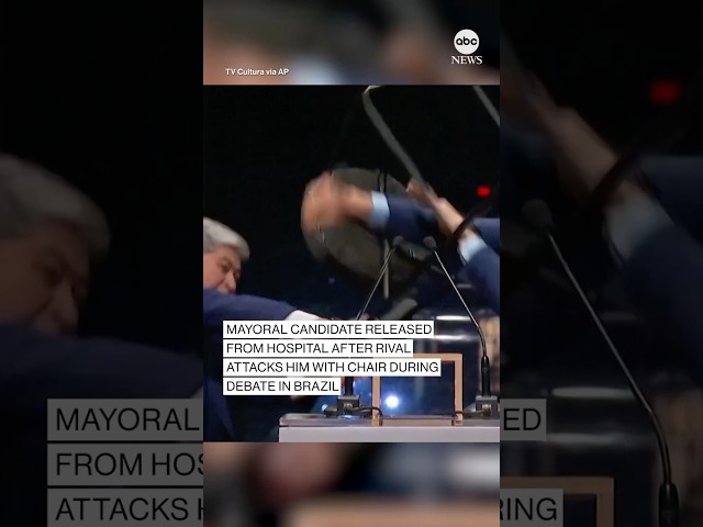 ⁣São Paulo mayoral candidate hit with chair during debate