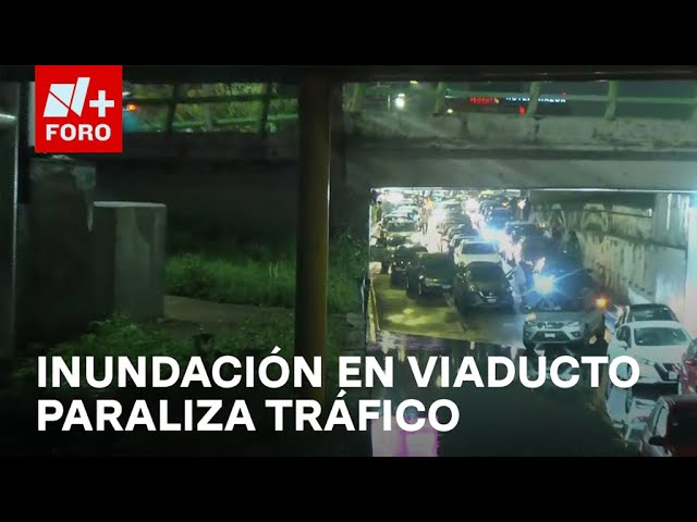 ⁣Reportan inundación en Viaducto en cruce con el Eje 3 Oriente - Las Noticias