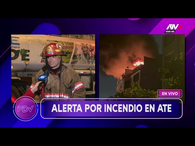 ⁣Incendio de consideración se registró en la parte alta de un inmueble en Vitarte