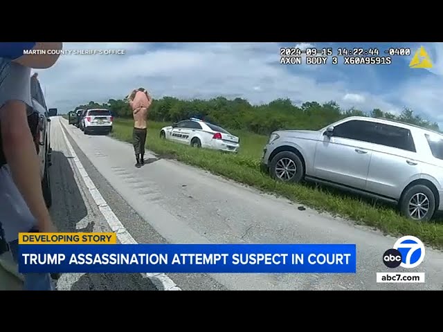 ⁣Bodycam video shows arrest of suspect in apparent Trump assassination attempt