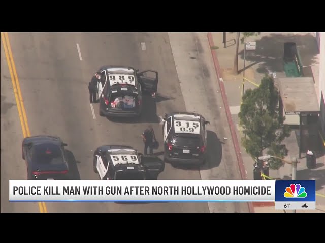 ⁣Police fatally shot armed homicide suspect in North Hollywood