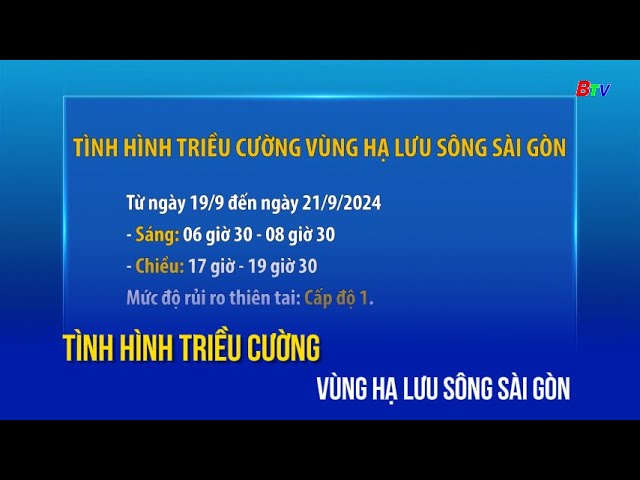 ⁣Tình hình triều cường vùng hạ lưu sông Sài Gòn