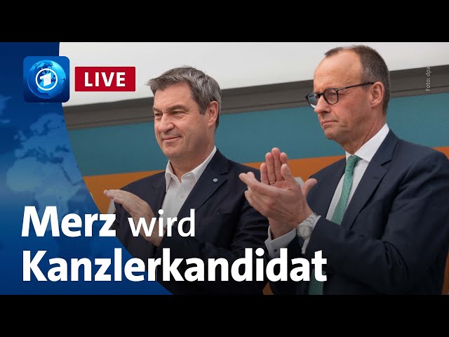 ⁣Merz wird Kanzlerkandidat der Union | Gemeinsame Pressekonferenz von Merz und Söder