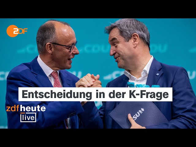 ⁣Merz wird offenbar Kanzlerkandidat: Gemeinsame Pressekonferenz mit Söder | ZDFheute live