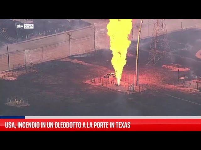 ⁣Usa, incendio di un oleodotto a La Porte, in Texas