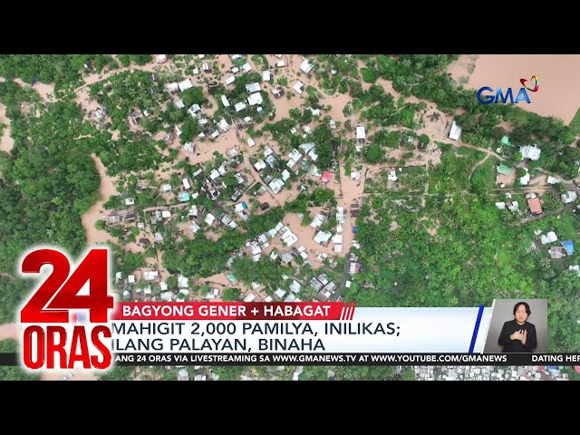 ⁣Mahigit 2,000 pamilya, inilikas; ilang palayan, binaha | 24 Oras