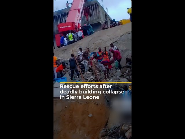 ⁣Rescue efforts after deadly building collapse in Sierra Leone | AJ #shorts