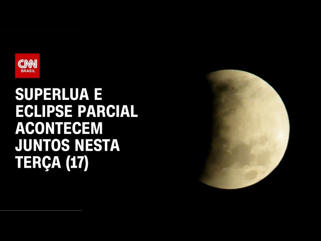 ⁣Superlua e eclipse parcial acontecem juntos nesta terça (17) | CNN NOVO DIA