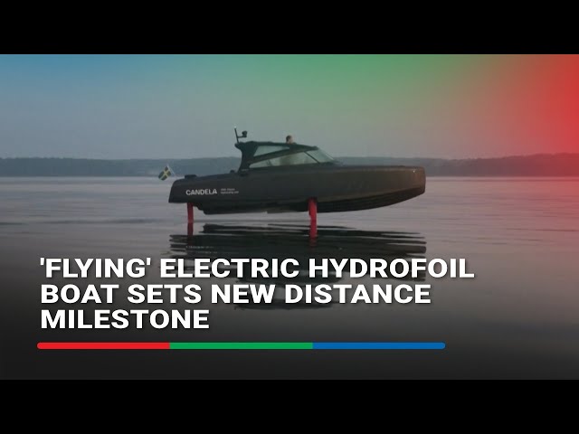 ⁣'Flying' electric hydrofoil boat sets new distance milestone