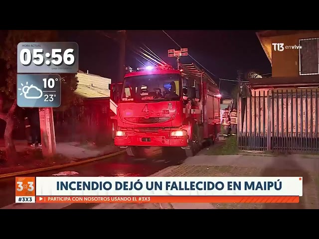 ⁣Sería una persona con movilidad reducida: Incendio dejó un fallecido en Maipú