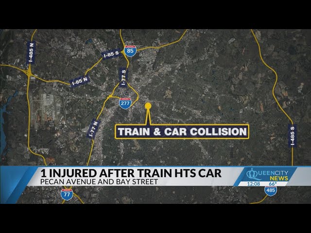 ⁣1 hospitalized after train strikes car near Uptown