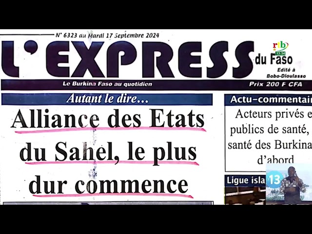 ⁣La commémoration de l’An 1 de la création de l’AES est le titre phare des parutions de ce jour