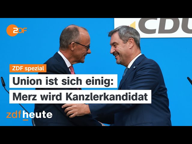 ⁣Friedrich Merz wird Kanzlerkandidat - Union ist sich einig I ZDF spezial