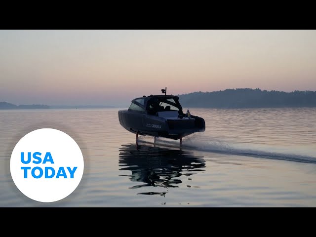 ⁣Electric hydrofoil boat blows distance record out of the water | USA TODAY