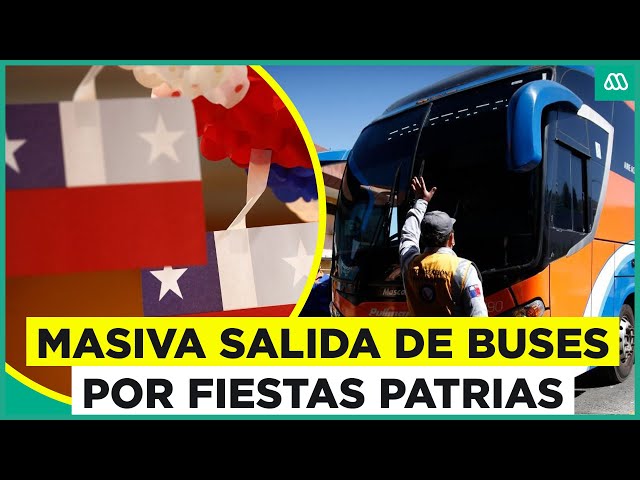 ⁣Fiestas Patrias: Masiva salida desde el terminal de buses de Santiago