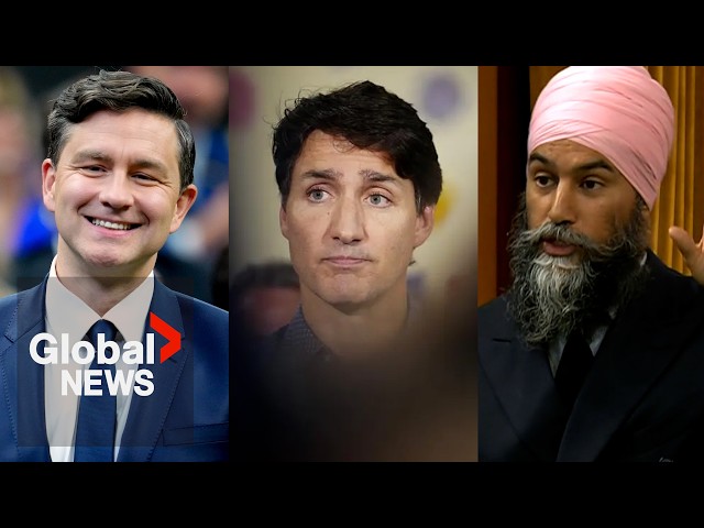 ⁣“Liberals are done": Poilievre, Singh blast Trudeau party after byelection loss