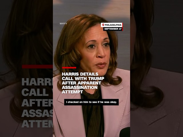 ⁣Harris details call with Trump after apparent assassination attempt