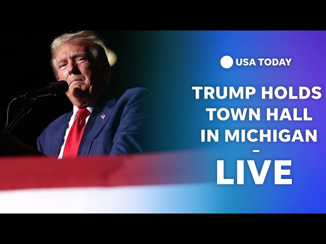 ⁣Trump holds town hall in Flint, Michigan