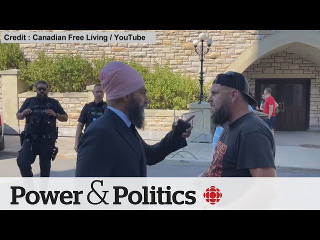 ⁣Jagmeet Singh confronts protesters on Parliament Hill | Power & Politics