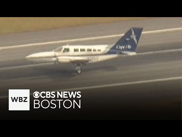 ⁣Cape Air flight lands on one wheel at Logan Airport