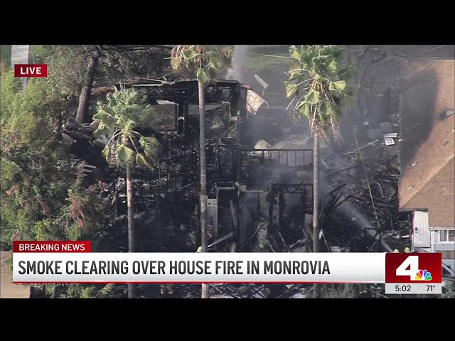 ⁣Monrovia house appears to be total loss after explosion