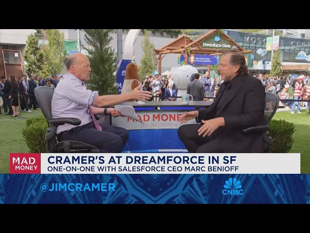 ⁣Salesforce CEO Marc Benioff goes one-on-one with Jim Cramer