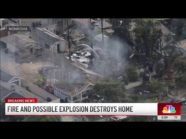 ⁣Monrovia neighbor describes possible explosion of house