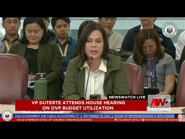 ⁣VP Duterte attends House hearing on OVP budget utilization