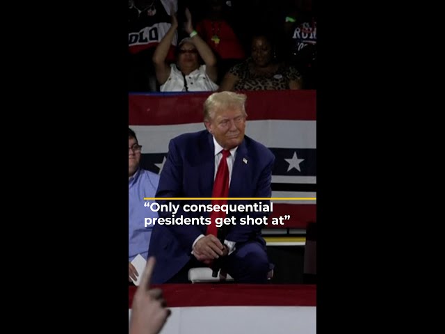 ⁣Trump campaigns for first time since apparent assassination attempt | AJ #shorts