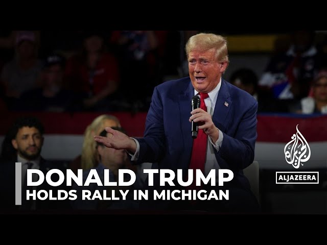 ⁣Trump holds rally in Michigan in first public event since apparent assassination attempt