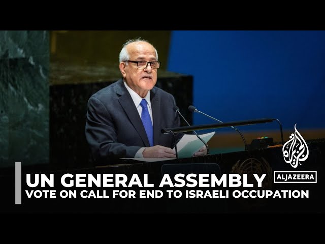 ⁣UN General Assembly reviews draft resolution by Palestine calling for end to Israeli occupation