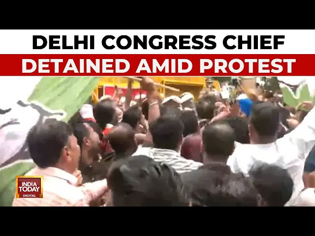 ⁣Delhi Congress Chief Detained Amid Protests Against Ravneet Bittu's 'Terrorist' Jab A