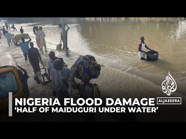 ⁣Nigeria flood damage: Property and infrastructure destroyed in Maiduguri