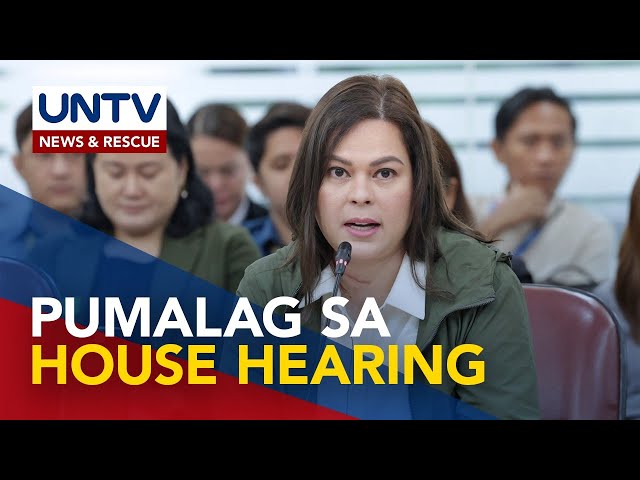 ⁣VP Sara Duterte, humarap sa House probe; Alegasyon sa paggastos sa OVP budget, pinalagan