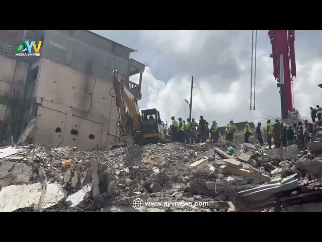 ⁣Updates on Day 2 search and rescue mission from the collapsed seven-storey building at Shell