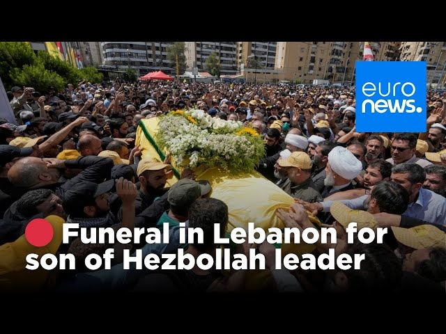 ⁣ Funeral in Lebanon for son of Hezbollah leader | euronews 