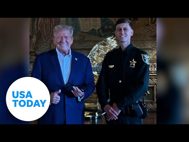 ⁣Trump greets deputies who arrested suspect in assassination attempt | USA TODAY