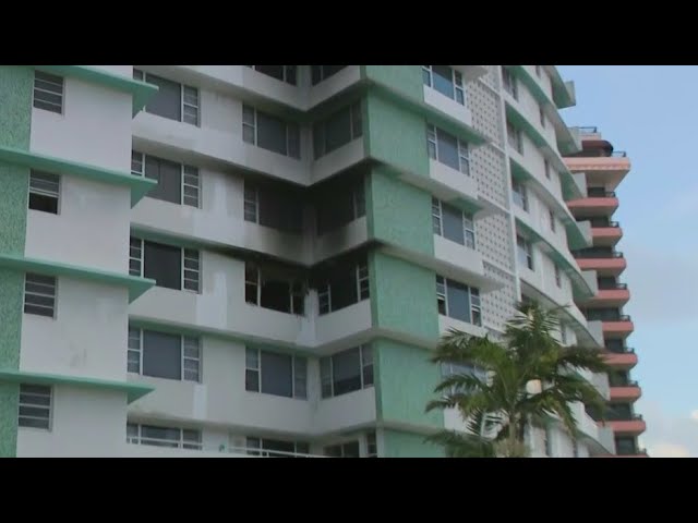 ⁣Fire erupts in apartment at Miami Beach highrise