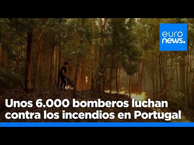 ⁣Unos 6.000 bomberos luchan contra un centenar de incendios activos en Portugal