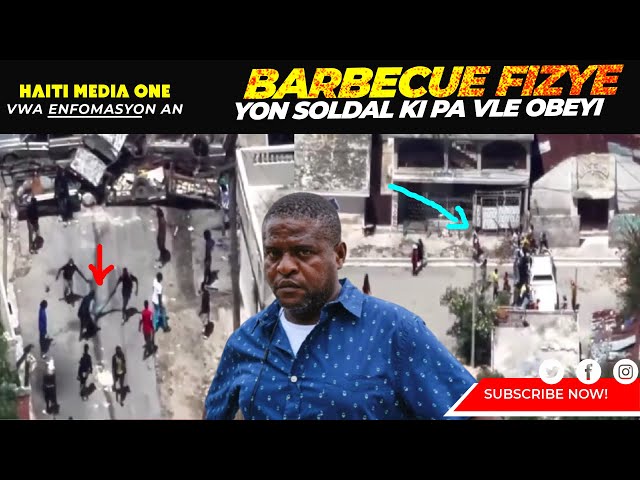 ⁣Videyo Live Barbecue Ki Kap Bloke Antre lapolis E Ki Fizye Yon Solda Ki Refize Pran Lòd